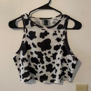 Cow print crop tank (XL)